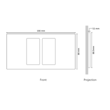 Load image into Gallery viewer, Vision UK Rectangle Faceplate for two Lutron Pico controls with black Frame - Satin Nickel (Metal Plated)