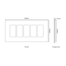 Load image into Gallery viewer, Vision GrafikEye Faceplate for five Lutron Pico Controls, Layout: 11111 with black Frame - Polished Chrome (Metal Plated)