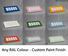 Load image into Gallery viewer, Vision GrafikEye Faceplate for five Lutron Pico Controls, Layout: 11111 with white Frame - Any RAL Colour (Metal Powder Coated)