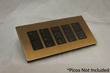 Load image into Gallery viewer, Vision GrafikEye Faceplate for five Lutron Pico Controls, Layout: 11111 with black Frame - Bronze Antique(Metal Plated)