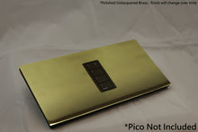 Load image into Gallery viewer, Vision GrafikEye Faceplate for one Lutron Pico Control, Layout: 00100 with black Frame - Polished Unlacquered Brass (Metal Powder Coated)