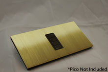 Load image into Gallery viewer, Vision GrafikEye Faceplate for one Lutron Pico Control, Layout: 00100 with black Frame - Satin Brass (Metal Plated)