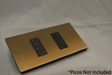 Load image into Gallery viewer, Vision GrafikEye Faceplate for two Lutron Pico Controls, Layout: 01010 with black Frame - Bronze Antique (Metal Plated)