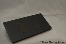 Load image into Gallery viewer, Vision GrafikEye Faceplate for two Lutron Pico Controls, Layout: 01010 with black Frame - Matt Black (Metal Powder Coated)