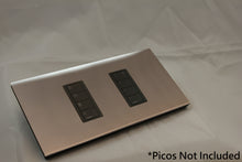 Load image into Gallery viewer, Vision GrafikEye Faceplate for two Lutron Pico Controls, Layout: 01010 with black Frame - Polished Chrome (Metal Plated)