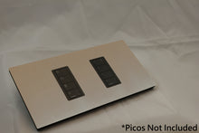 Load image into Gallery viewer, Vision GrafikEye Faceplate for two Lutron Pico Controls, Layout: 01010 with black Frame - Satin Nickel (Metal Powder Coated)