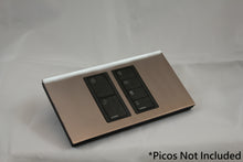 Load image into Gallery viewer, LD UK Rectangle Faceplate for two Lutron Pico controls with black Frame - Polished Chrome (Metal Plated)