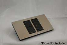Load image into Gallery viewer, LD UK Rectangle Faceplate for two Lutron Pico controls with black Frame - Satin Nickel (Metal Plated)
