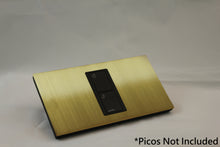 Load image into Gallery viewer, LD UK Rectangle Faceplate for one Lutron Pico control with black Frame - Satin Brass (Metal Plated)