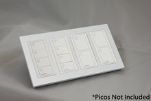 Load image into Gallery viewer, LD UK Rectangle Faceplate for four Lutron Pico controls with white Frame - Matt White (Metal Powder Coated)