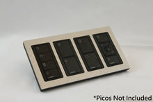Load image into Gallery viewer, LD UK Rectangle Faceplate for four Lutron Pico controls with black Frame - Satin Nickel (Metal Plated)