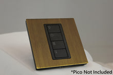 Load image into Gallery viewer, LD UK Square Faceplate for one Lutron Pico control with black Frame- Antique Brass (Metal Plated)
