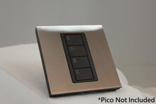 Load image into Gallery viewer, LD UK Square Faceplate for one Lutron Pico control with black Frame - Polished Chrome (Metal Plated)