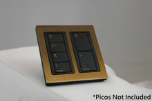 Load image into Gallery viewer, LD UK Square Faceplate for two Lutron Pico controls with black Frame - Bronze Antique (Metal Plated)