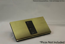 Load image into Gallery viewer, Vision UK Rectangle Faceplate for one Lutron Pico control with black Frame - Polished Unlacquered Brass (Metal Plated)