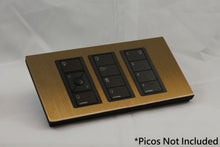 Load image into Gallery viewer, Vision UK Rectangle Faceplate for three Lutron Pico controls with black Frame - Bronze Antique (Metal Plated)