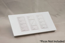 Load image into Gallery viewer, Vision UK Rectangle Faceplate for three Lutron Pico controls with white Frame - Matt White RAL 9016 (Metal Powder Coated)