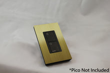 Load image into Gallery viewer, Vision US Architectural Faceplate one Lutron Pico Control with black Frame - Satin Brass (Metal Plated)