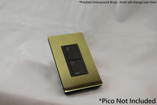 Load image into Gallery viewer, Vision US Architectural Faceplate one Lutron Pico Control with black Frame - Polished Unlacquered Brass (Metal Plated)