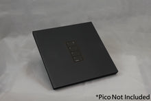 Load image into Gallery viewer, Vision 8-Gang Grid Faceplate for 1 Lutron Pico Control, Layout: 010 with black Frame - Matt Black (Metal Powder Coated)
