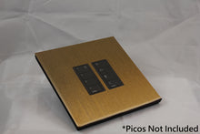 Load image into Gallery viewer, Vision 8-Gang Grid Faceplate for 2 Lutron Pico Controls, Layout: 0110 with black Frame - Bronze Antique (Metal Plated)