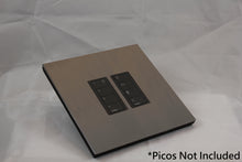 Load image into Gallery viewer, Vision 8-Gang Grid Faceplate for 2 Lutron Pico Controls, Layout: 0110 with black Frame - Chocolate Bronze (Metal Plated)