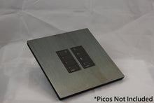 Load image into Gallery viewer, Vision 8-Gang Grid Faceplate for 2 Lutron Pico Controls, Layout: 0110 with black Frame - Jordan Bronze (Metal Plated)