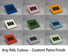 Load image into Gallery viewer, Vision 8-Gang Grid Faceplate for 3 Lutron Pico Controls, Layout: 111 with black Frame - Any RAL Colour (Metal Powder Coated)