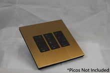 Load image into Gallery viewer, Vision 8-Gang Grid Faceplate for 3 Lutron Pico Controls, Layout: 111 with black Frame - Bronze Antique (Metal Plated)