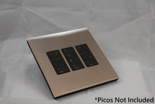 Load image into Gallery viewer, Vision 8-Gang Grid Faceplate for 3 Lutron Pico Controls, Layout: 111 with black Frame - Polished Chrome (Metal Plated)