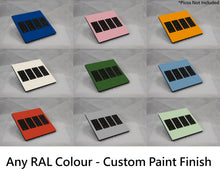 Load image into Gallery viewer, Vision 8-Gang Grid Faceplate for 4 Lutron Pico Controls, Layout: 1111 with black Frame - Any RAL Colour (Metal Powder Coated)