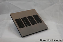 Load image into Gallery viewer, Vision 8-Gang Grid Faceplate for 4 Lutron Pico Controls, Layout: 1111 with black Frame - Chocolate Bronze (Metal Plated)