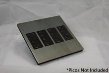 Load image into Gallery viewer, Vision 8-Gang Grid Faceplate for 4 Lutron Pico Controls, Layout: 1111 with black Frame - Jordan Bronze (Metal Plated)