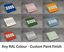 Load image into Gallery viewer, Vision 8-Gang Grid Faceplate for 4 Lutron Pico Controls, Layout: 1111 with white Frame - Any RAL Colour (Metal Powder Coated)