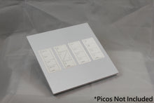 Load image into Gallery viewer, Vision 8-Gang Grid Faceplate for 4 Lutron Pico Controls, Layout: 1111 with white Frame - Matt White (Metal Powder Coated)