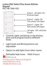 Load image into Gallery viewer, Lutron Pico Scene Kitchen Keypad - White