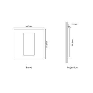 Vision UK Square Faceplate for one Lutron Pico control with black Frame - Any RAL Colour (Metal Powder Coated)