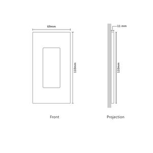 Vision US Architectural Faceplate one Lutron Pico Control with black Frame - Matt Black (Metal Powder Coated)