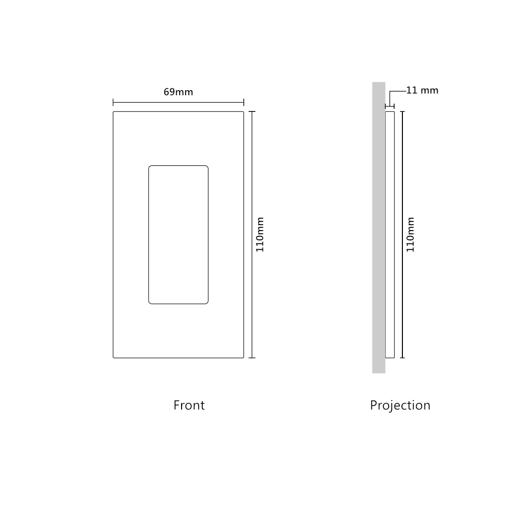 Control Faceplate Vision US Architectural Faceplate one Lutron Pico Control with black F ...