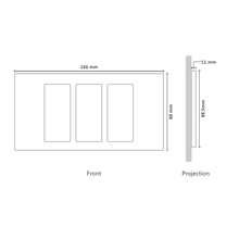 Load image into Gallery viewer, Vision UK Rectangle Faceplate for three Lutron Pico controls with white Frame - Any RAL Colour (Metal Powder Coated)
