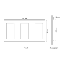 Load image into Gallery viewer, Vision UK Rectangle Faceplate for three Lutron Pico controls with black Frame - Matt Black (Metal Powder Coated)
