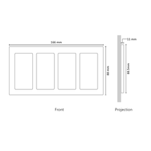 Load image into Gallery viewer, Vision UK Rectangle Faceplate for four Lutron Pico controls with black Frame - Satin Chrome (Metal Plated)
