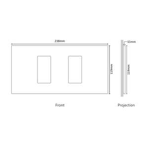 Vision GrafikEye Faceplate for two Lutron Pico Controls, Layout: 01010 with black Frame - Chocolate Bronze (Metal Plated)