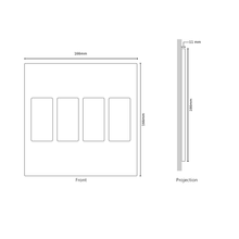 Load image into Gallery viewer, Dimensions for Vision 8-Gang Grid Faceplate for 4 Lutron Pico Controls, Layout: 1111 
