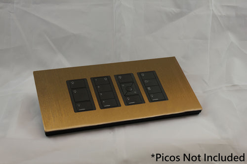 Vision GrafikEye Faceplate for four Lutron Pico Controls, Layout: 1111 with black Frame - Bronze Antique (Metal Plated)