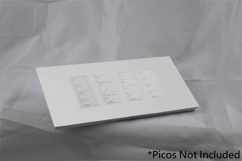 Vision GrafikEye Faceplate for four Lutron Pico Controls, Layout: 1111 with white Frame - Matt White RAL 9016 (Metal Powder Coated)