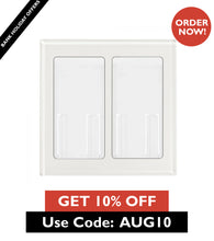 Load image into Gallery viewer, Lutron Faceplate for two Pico controls - Clear Glass with White Paint
