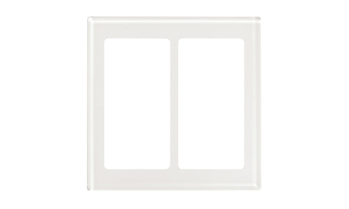 Lutron Faceplate for two Pico controls - Clear Glass with White Paint