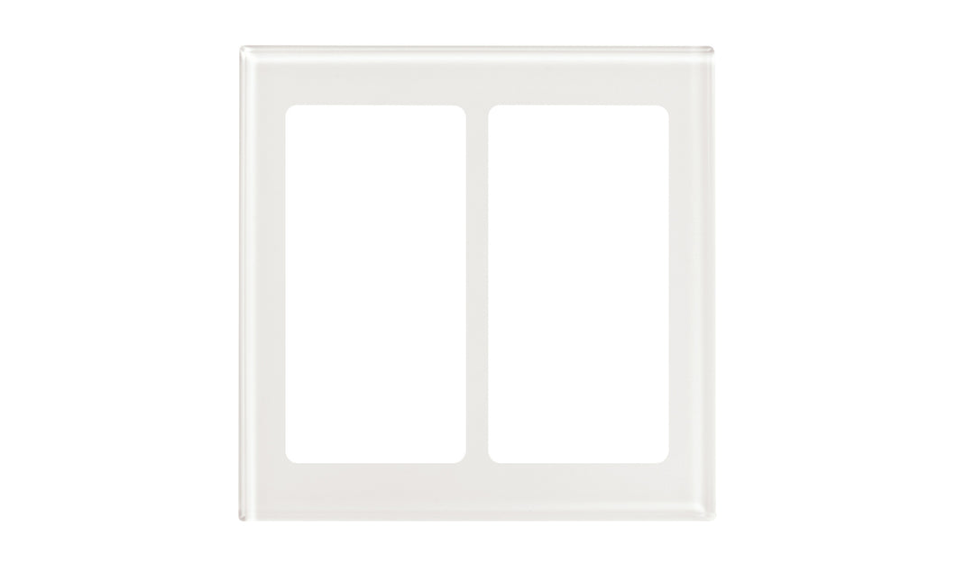 Lutron Faceplate for two Pico controls - Clear Glass with White Paint