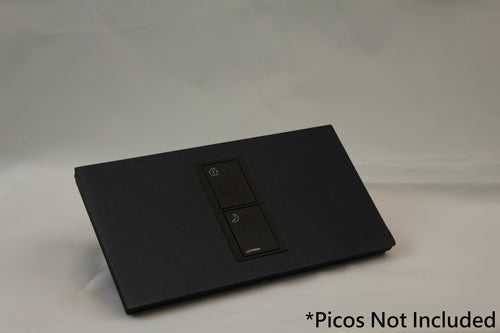 LD UK Rectangle Faceplate for one Lutron Pico control with black Frame - Matt Black (Metal Powder Coated)